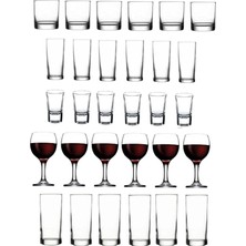 SBN - Store 30 Parça Set Istanbul Viski Rakı Shot Votka ve Şarap Bardağı Seti
