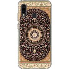 Mobilpad Samsung Galaxy A20/A30 Uyumlu Halı Motif Desenli Şeffaf Telefon Kılıfı