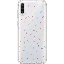 Mobilpad Samsung Galaxy A50/A30S Uyumlu Şekiller Desenli Şeffaf Telefon Kılıfı