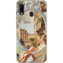 Mobilpad Samsung Galaxy A20/A30 Uyumlu Kolaj Desenli Şeffaf Telefon Kılıfı