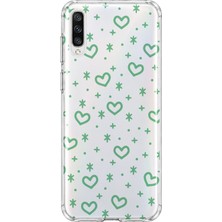 Mobilpad Samsung Galaxy A50/A30S Uyumlu Kalpler Desenli Şeffaf Telefon Kılıfı