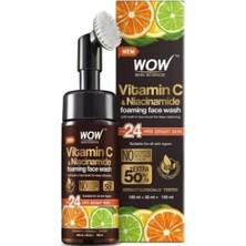 SBN - Store Wow Skin C Vitamini Yüz Yıkama Köpüğü Fırçalı Yüzde Doksan Sekiz Doğal Içerik Aydınlatıcı, Derin Temizlik, 150ML