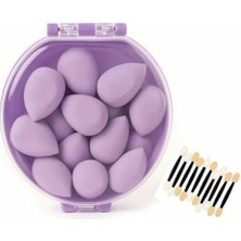 SBN - Store 8’li Makyaj Süngeri Seti + Aplikatör Çubuk Hediyeli – Yumuşak, Lateks Içermeyen Beauty Süngerleri (Yeşil, Pembe, Sarı, Mavi, Mor) | Nemli & Kuru Kulla