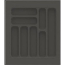SBN - Store Mutfak Çekmece Içi Kaşıklık | 40-49 cm Derinlik Ayarlanabilir | Gri & Çekmece Düzenleyici | Kaşık Çatal Bıçak Organizer | Kaymaz Taban (, 42 cm x 49 C