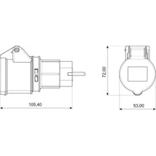 SBN - Store Ups Fiş Dönüştürücü Aaptör Priz 3/16A PRİZ-1/16A Fiş