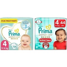 SBN - Store Bebek Bezi Premium Care 4 Beden 126 Adet Maxi Aylık Fırsat Paketi & Bebek Bezi Premium Care Külot Bez 4 Numara 44 Adet Ikiz Paket