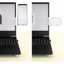 Mabelme Store 3D Baskı Monitor Telefon Tutucu - Petek Desenli Laptop Kenar Telefon Tutucu-Beyaz