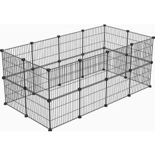 SBN - Store 24 Panel Küçük Hayvan Kedi Köpek Kuş Evi Kafesi Oyun Parkı Portatif Modüler Taşınabilir Metal Tel