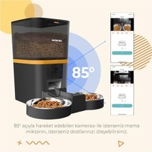 SBN - Store Haustier QQ009-DUAL Gece Görüşlü 1080P Fhd Kameralı, Akıllı Otomatik Kedi Mama Kabı, App-Wifi Uzaktan Kontrol, Sesle Çağırma, 2.4ghz-5ghz, 6lt Hazne,