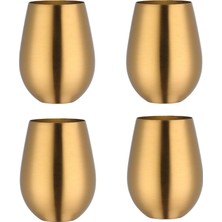 Stemless 470 ml Bardak Şarap Kadehi Seti, Ev Restoran Barları Için 304 Paslanmaz Çelik Bardak Dış Mekan, Hediyelik Eşyalar ve Bulaşık Makinesinde Yıka