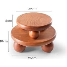 SBN - Store 2'li Set El Yapımı Ahşap Top Ayaklı Sunum Standı Tabağı Tahtası Kaliteli Dekoratif Sunumluk 25 x 25 Sunum Standı-2li