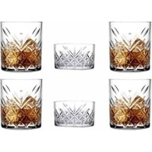 SBN - Store 4 Adet Lüx Viski Bardağı Kristal Dekorlu Bardak 345CC ve 2 Adet Çerezlik Takımı
