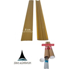 Zirve Alüminyum Alüminyum Mat Sarı 6 cm Kapı Eşik Profili 90 Cm'ye Kadar Özel Ölçü Parke Kapı Altı Çıtası Kendinden Yapışkanlı