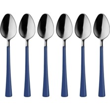 SBN - Store Gümüş Mavi, Çay Kaşığı Seti, Paslanmaz Çelik, 11 Cm, 6 Adet Set, Elde Yıkanmalı
