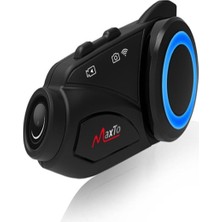 SBN - Store Yeni Sürüm Maxto M3 Intercom 360 Derece Dönen Kask Klipsli Kameralı Motosiklet Kask Intercomu