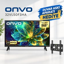 Onvo 32VL50F3HA 32" 82 Ekran Dahili Uydu Alıcılı Hd Ready LED Tv Askı Aparatı Hediye (Smart Değildir)