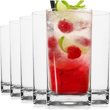 Kırılmaz Tritan Plastik Su Içme Bardakları 16 Oz | Meyve Suyu Içecekleri ve Kokteyller Için Ideal | Kırılmaz Barware | Highball Uzun Şeffaf Bardak Bar