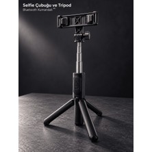 SBN - Store Yatay ve Dikey Çekime Uygun Döner Başlıklı Katlanabilir Selfie Çubuğu