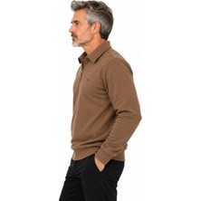 Lacoste Polo  Yarım  Fermuar Kahverengi Regular Fit