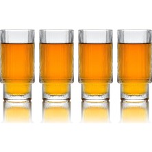 Dalgalı Içecek Bardakları - 340 ml Modern Mutfak Cam Eşyası Seti. Düğünler, Kokteyller Veya Modern Bar Için Benzersiz Vintage Bardaklar - 4'lü Set