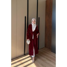 Düşük Omuzlu Kuşaklı Uzun Dokulu Hırka