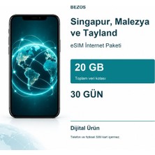 Mabelme Store Singapur, Malezya ve Tayland Esım Internet Paketi 20 GB 30 Gün