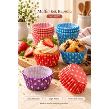 Tilbe Home 500 Adet Kağıt Muffin Kalıbı Cupcake Kek Kapsülü Renkli Puantiyeli Pileli Yuvarlak Tek Kullanımlık Mini Browni Kurabiye Çikolata Tatlı Pişirme Sunum Kabı Doğum Günü Parti Davet Ikram Servis