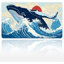 Urzuva Great Wave Whale 60X40 3mm Kalınlık Premium Gaming Oyuncu Mousepad, Anti Slip Xxl Mouse Pad