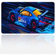 Urzuva Blue Rally Rush 60X40 3mm Kalınlık Premium Gaming Oyuncu Mousepad, Anti Slip Xxl Mouse Pad