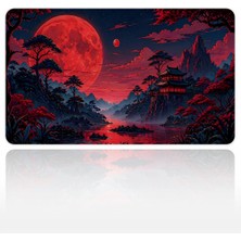Urzuva Crimson Moonrise 60X40 3mm Kalınlık Premium Gaming Oyuncu Mousepad, Anti Slip Xxl Mouse Pad