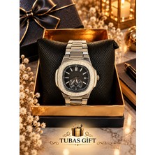 Tubas Gift Kare Kasa Metal Kordon Içi Siyah Erkek Saat