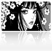 Urzuva Mono Sakura 60X40 3mm Kalınlık Premium Gaming Oyuncu Mousepad, Anti Slip Xxl Mouse Pad