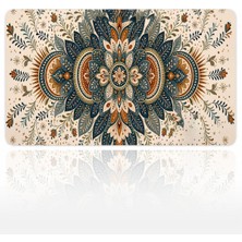 Urzuva Ivory Folk Mandala 60X40 3mm Kalınlık Premium Gaming Oyuncu Mousepad, Anti Slip Xxl Mouse Pad