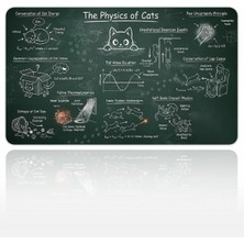 Urzuva Feline Chalk Theory 60X40 3mm Kalınlık Premium Gaming Oyuncu Mousepad, Anti Slip Xxl Mouse Pad