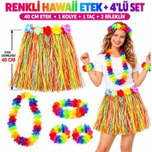 SBN - Store Renkli Hawaii Etek 40 cm ve 4’lü Hawaii Seti