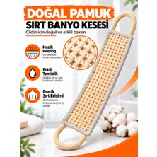 Zeyn Gross Hanex Doğal Pamuk Sırt Banyo Kesesi – Peeling ve Ölü Deri Arındırıcı Çift Tutma Halkalı Duş Kesesi