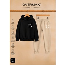 Overmax Çocuk Smile Baskılı Kapüşonlu Eşofman Takımı - 3-12 Yaş