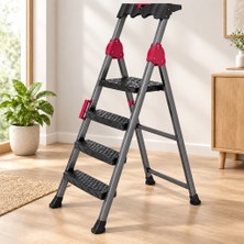 SBN - Store 3+1 Basamaklı Metal Merdiven - 150 kg Taşıma Kapasiteli