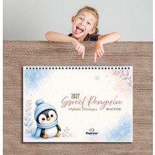 Express Planlayıcı 2027 Takvimli 53 Haftalık Planlayıcı A4 Yatay - Sweet Penguin