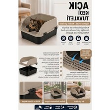 Frefly Store 52X37X23 cm Yüksek Kenarlı Açık Kedi Tuvaleti, Kum Küreği ile