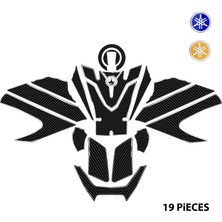 Grippacht Grippatch Yamaha Mt-09 Sp Gen4 (2024 - 2025) ile Uyumlu Kaydırmaz 6d Karbon 19 Parça Tank Pad Seti GC80