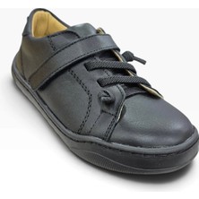 Rap Rap Ortopedik Taban Hakiki Iç Dış Deri Kaymaz Taban Esnek Unisex Çocuk Ayakkabı Siyah