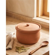 Terravase Eskişehir Battal Boy Kapaklı Toprak Güveç %100 El Yapımı 30 x 18 cm