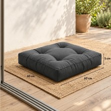SBN - Store Kapitone Kare Yer Minderi · 60 × 60 × 5 cm | Antrasit | Iç Mekân