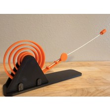 SBN - Store 3D Baskı Yaylı Spiral Kedi Oyuncağı Zıplayan Spiral Etkileşimli Oyun Aparatı Turuncu Siyah