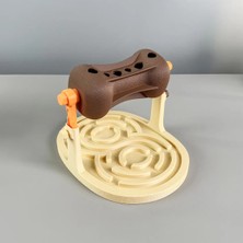 SBN - Store 3D Baskı Labirentli Köpek ve Kedi Zeka Oyuncağı Dönen Ödül Silindirli Yavaş Yeme Aktivite - Kahverengi Krem