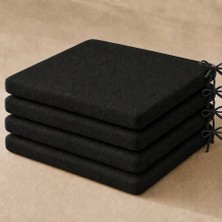 SBN - Store 4’lü Düz Bağcıklı Sandalye Minderi · 40 × 40 × 4 cm | Siyah | 40 × 40 × 4 cm · 4 Adet