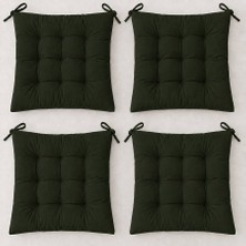 SBN - Store 4’lü Kapitone Bağcıklı Sandalye Minderi · 40 × 40 × 3 cm | Zeytin Yeşili | 40 × 40 × 3 cm · 4 Adet