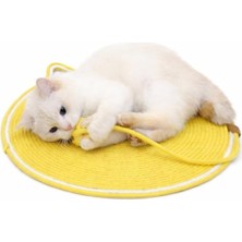 Mythriva Aee® Kedi Oyun ve Tırmalama Paspası 47 cm – Aktivite Oyuncağı, Doğal Sisal Halatlı, Yuvarlak Kedi Tırmalama Matı – Yatan, Oynayan ve Tırmalayan Kediler Için (Karışık Renk)