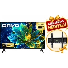 Onvo 32VL50F3HA Hd 32" 82 Ekran Uydu Alıcılı LED Tv Askı Aparatı Hediyeli